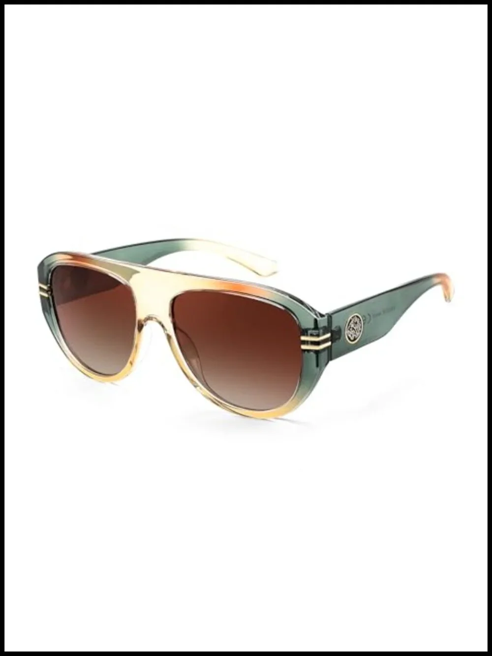Retro Polarized Aviator Sunglasses with UV400 Protection Plastic Frame Unisex